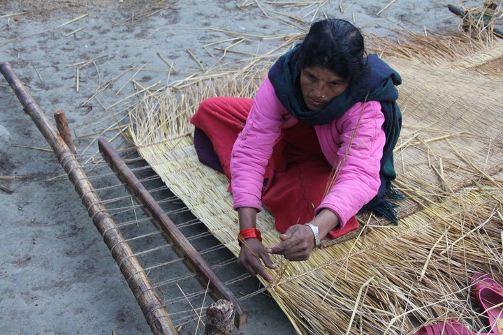 Grass mat making