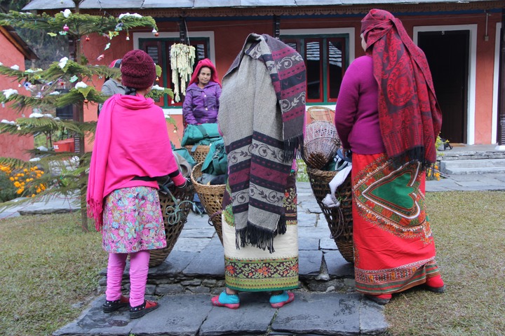 Porters wondering why there is so much stuff to carry